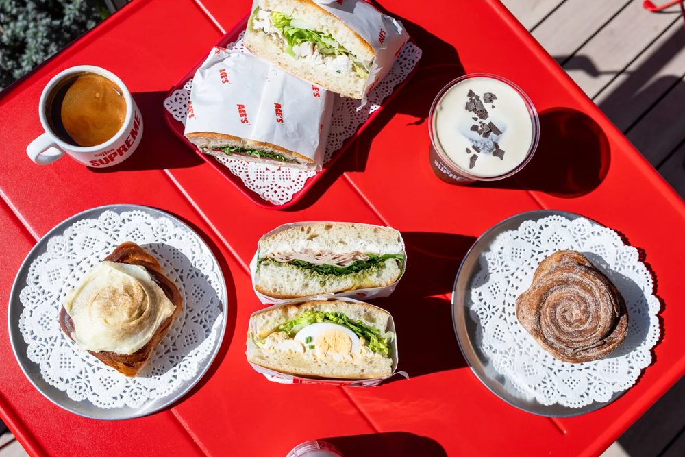 Focaccia sandwiches, pastries and coffee at Ace's Coffee